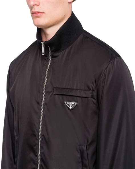 prada men padded coat|prada nylon jacket men's.